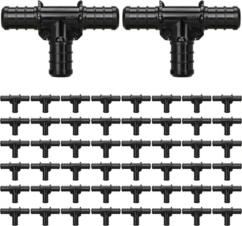 PXZBLG 1/2" Poly PPSU Barb Crimp PEX Fitting, 50pcs PEX Tee Fittings, No Lead - Image 1